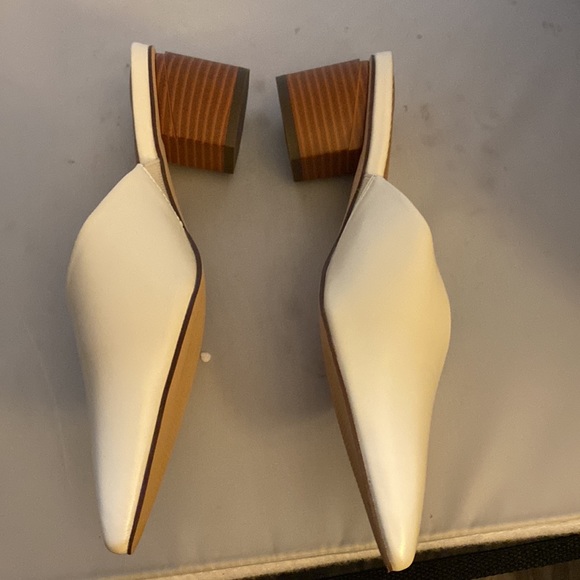 Coutgo Pointed Toe Mules Chunky Block Heel Slip On Clogs Slides Shoes Size 7 - Picture 2 of 8